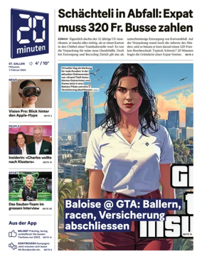 Cover of 20 Minuten - St. Gallen
