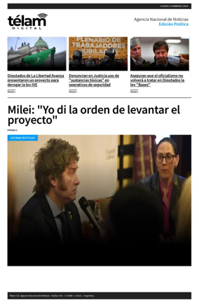 Cover of Telam - Politica