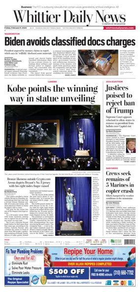 Cover of Whittier Daily News