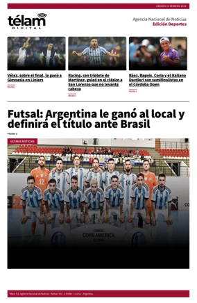 Cover of Télam - Deportes