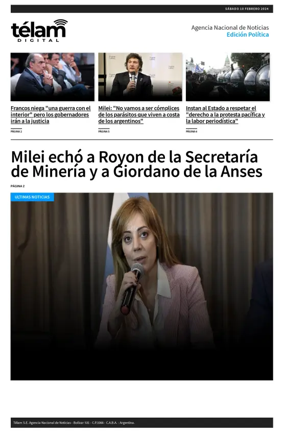 Cover of Telam - Politica