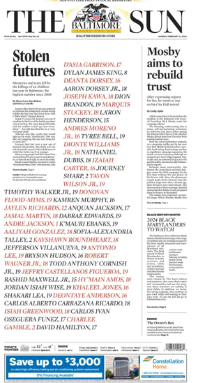 Cover of Baltimore Sun Sunday