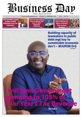 Cover of Business Day (Ghana)