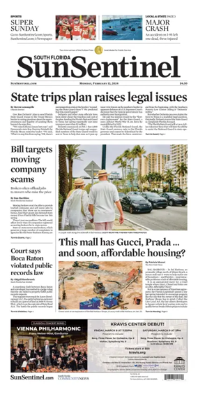 Cover of Sun Sentinel Palm Beach Edition