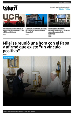 Cover of Telam - Politica