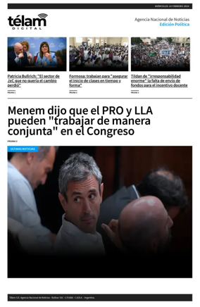 Cover of Telam - Politica