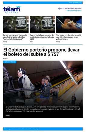 Cover of Telam - Negocios