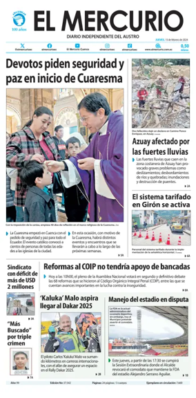 Cover of El Mercurio Ecuador