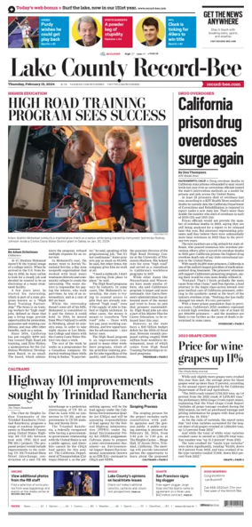 Cover of Lake County Record-Bee