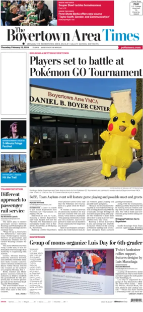 Cover of The Boyertown Area Times