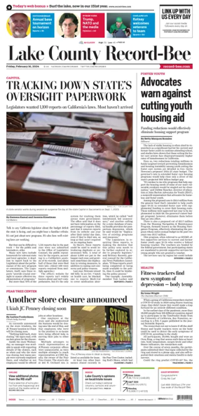 Cover of Lake County Record-Bee