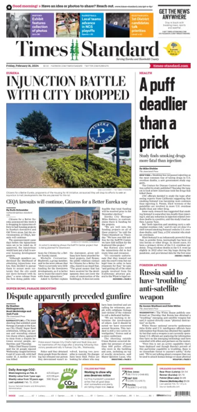 Cover of Times Standard (Eureka)