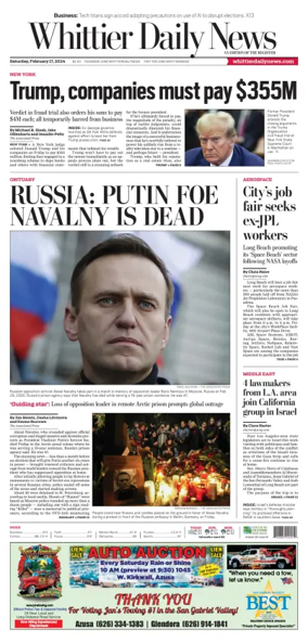 Cover of Whittier Daily News