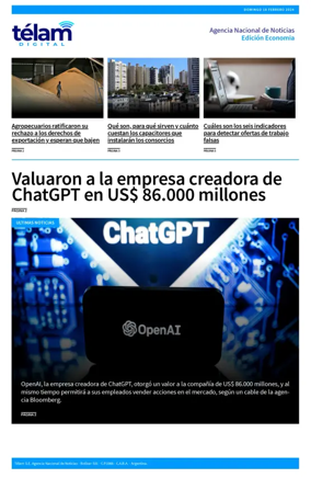 Cover of Telam - Negocios