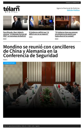 Cover of Telam - Politica