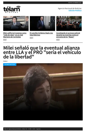 Cover of Telam - Politica