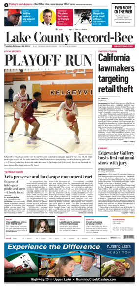 Cover of Lake County Record-Bee