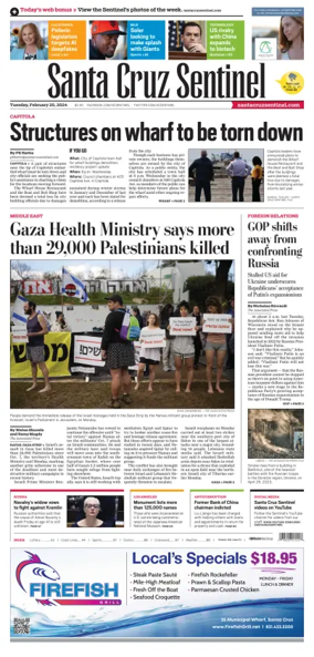 Cover of Santa Cruz Sentinel