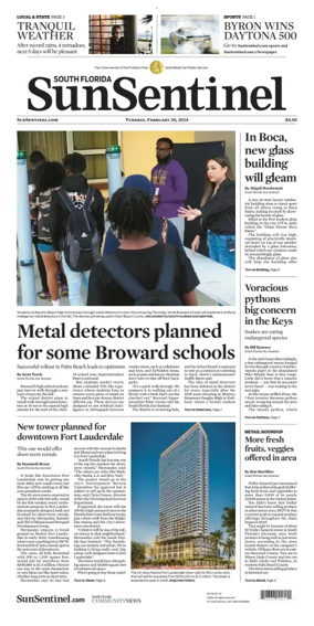 Cover of Sun Sentinel Palm Beach Edition