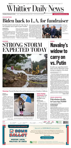 Cover of Whittier Daily News