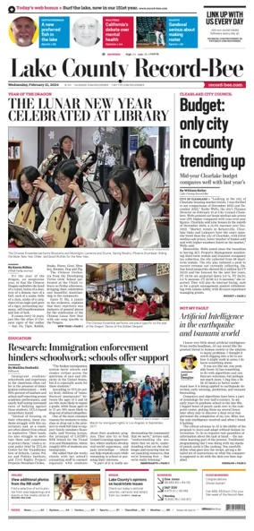 Cover of Lake County Record-Bee