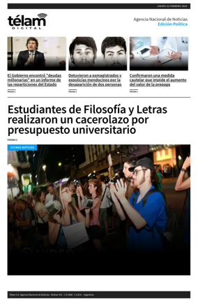 Cover of Telam - Politica