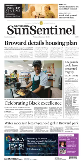 Cover of Sun Sentinel Broward Edition