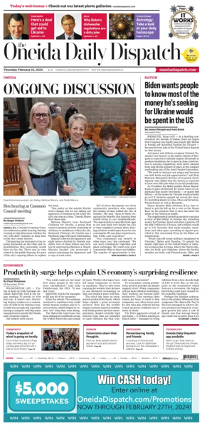 Cover of The Oneida Daily Dispatch (Oneida, NY)