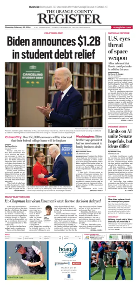 Cover of The Orange County Register