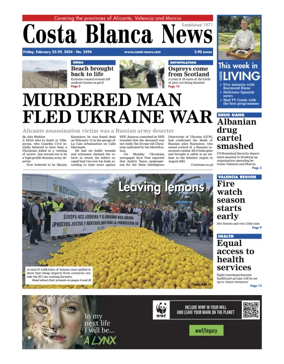 Cover of Costa Blanca News (North Edition)  