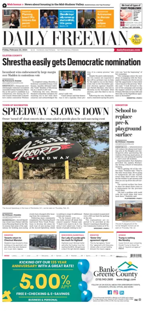 Cover of Daily Freeman (Kingston, NY)