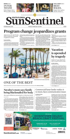 Cover of Sun Sentinel Palm Beach Edition