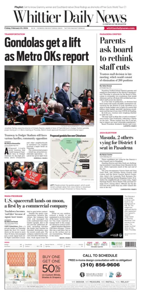 Cover of Whittier Daily News