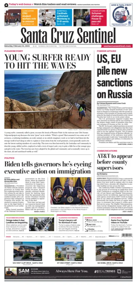 Cover of Santa Cruz Sentinel