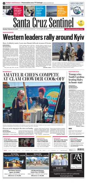 Cover of Santa Cruz Sentinel