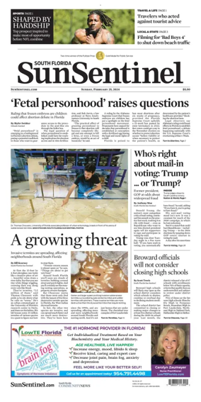 Cover of South Florida Sun-Sentinel (Sunday)
