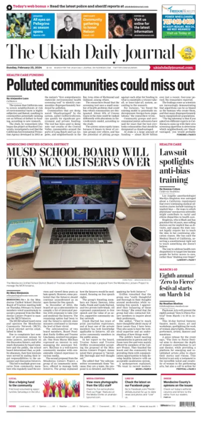 Cover of The Ukiah Daily Journal