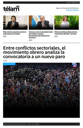 Cover of Telam - Politica