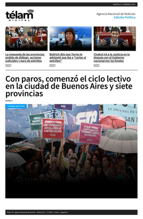 Cover of Telam - Politica