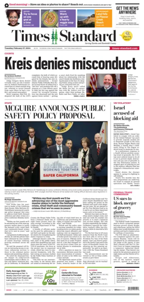 Cover of Times Standard (Eureka)