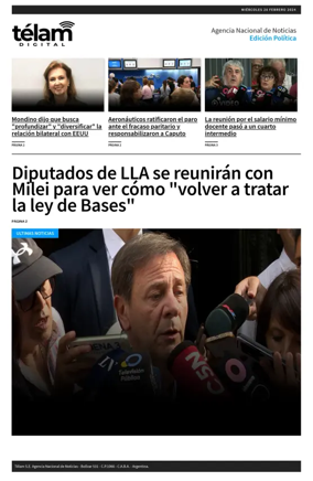 Cover of Telam - Politica