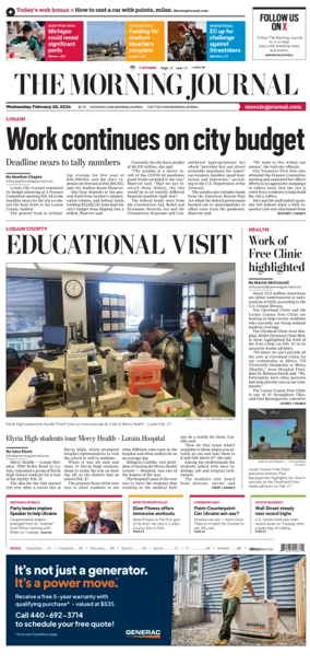 Cover of The Morning Journal (Lorain, OH)