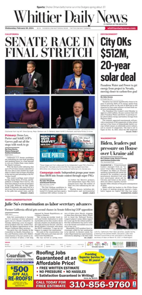 Cover of Whittier Daily News