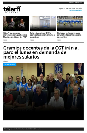 Cover of Telam - Politica