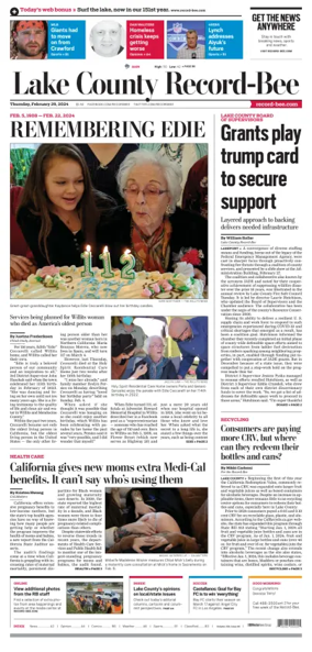 Cover of Lake County Record-Bee