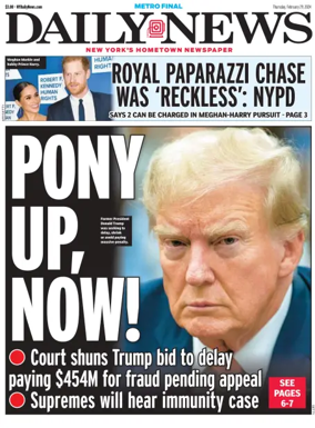 Cover of New York Daily News