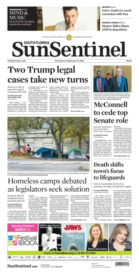 Cover of Sun Sentinel Palm Beach Edition