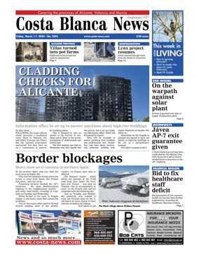 Cover of Costa Blanca News (North Edition)  