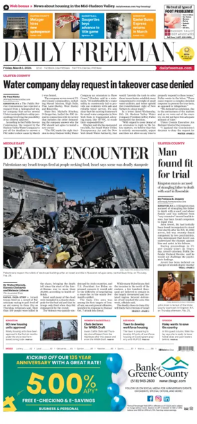 Cover of Daily Freeman (Kingston, NY)