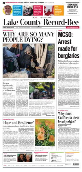 Cover of Lake County Record-Bee